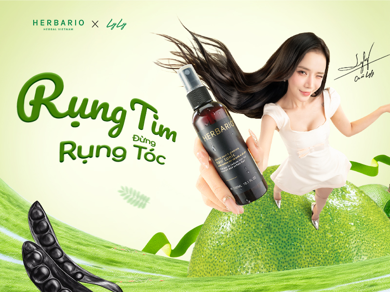 Lyly x Herbario Rụng Tim Đừng Rụng Tóc với Xịt dưỡng tóc vỏ bưởi & bồ kết thuần chay Lyly x Herbario Rụng Tim Đừng Rụng Tóc với Xịt dưỡng tóc vỏ bưởi & bồ kết thuần chay